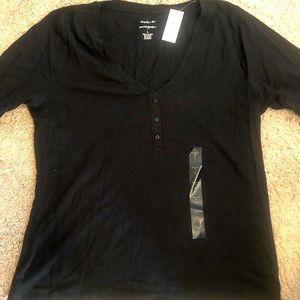 Black, short sleeve Banana Republic shirt — new with tags.